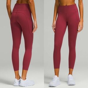 Lululemon Fast and Free High-Rise Tight Sz 4/25" *Brushed Nulux In Mulled Wine